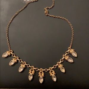 Gold chunky necklace with cubic zirconium jewels